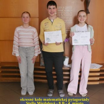 Výborné umiestnenie našich žiakov na okresnom kole matematickej pytagoriády