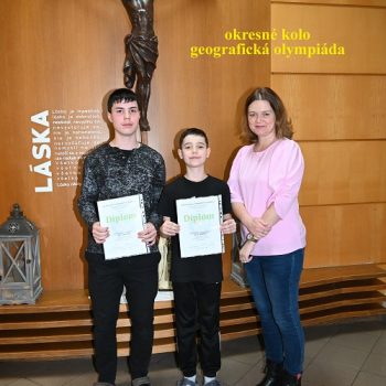 Vynikajúce umiestnenie na okresnom kole geografickej olympiády